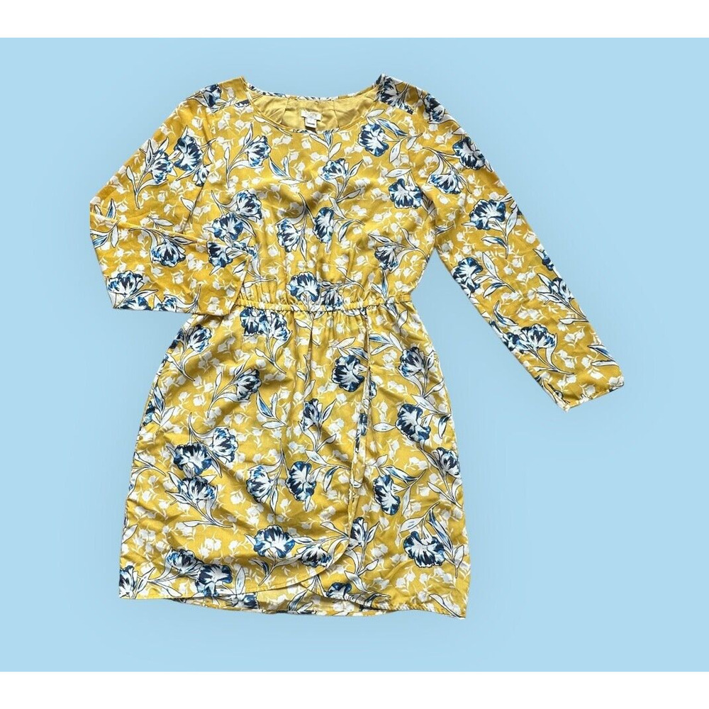 J. Crew Floral lined Long sleeve Dress‎ Size 4
